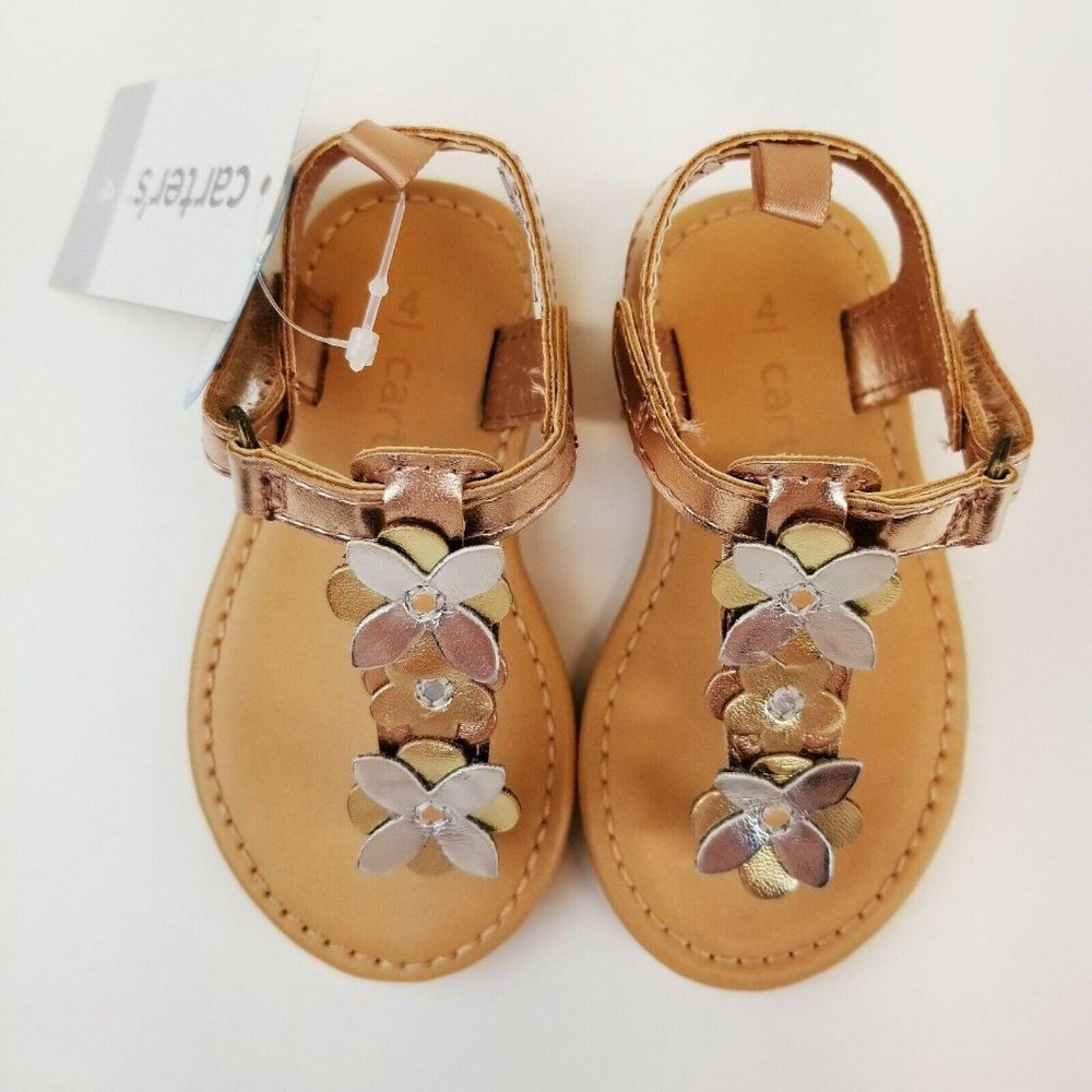 Carter’s Flower Sandal Toddler’s Size 4 Rose Gold